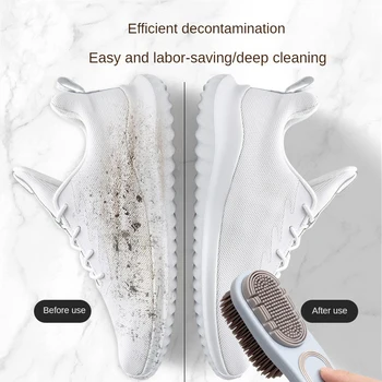 1PC דו צדדי הנעל מברשת סיליקון ראש המברשת זמן להתמודד עם מברשת זיפים רכים מברשת ניקוי בגדים נעליים משק הבית מנקה
