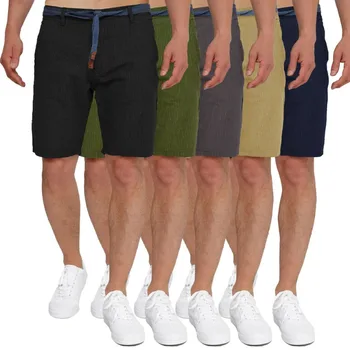 2023 גברים פופולרי חדש אריג כותנה קיץ ספורט חמש נקודות מקרית מכנסיים בלי המותניים חבל