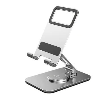 360°Rotatable מחזיק טלפון על השולחן, זווית מתכווננת גובה הטלפון לעמוד,מתקפל בעל טלפון עבור כל מכשיר טלפון