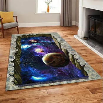 Galaxy במרחב הנורדי, שטיח רך לשחק שטיחים שטח הדפסת 3D לסלון נגד החלקה מחצלת עיצוב הבית גדול שטיחים עבור הסלון לחדר השינה