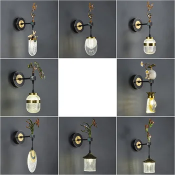PLLY מקורה פליז מנורות קיר פמוטים תאורה מודרני יצירתי אביזר דקורטיבי לבית