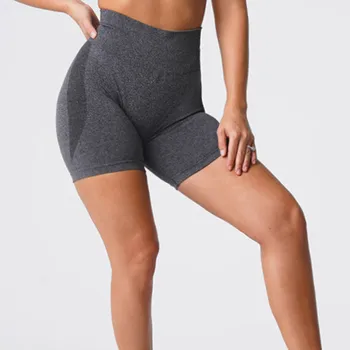 חלקה ספורט מכנסיים קצרים לנשים גוף גבוהה המותניים Shapewear קצרים למקורה וברכה חיצונית פעילויות H9