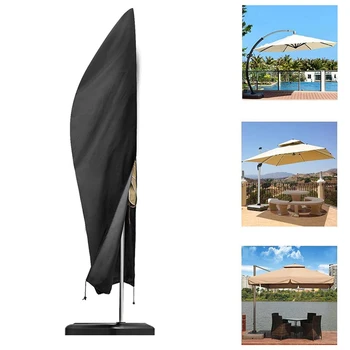 מטריה 205-280cm כיסוי מגן חיצוני מקרה שלוחה גינת פטיו עם מטריות השמשייה רוכסן עמיד למים