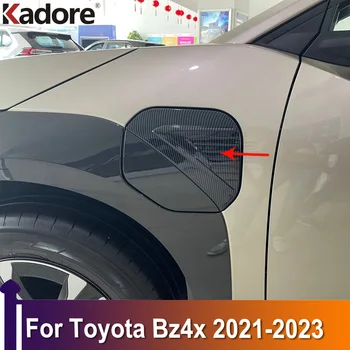 עבור טויוטה Bz4x 2021 2022 2023 דלק מיכל דלק לכסות לקצץ סטיילינג החיצוני אביזרים לרכב קישוט ABS סיבי פחמן